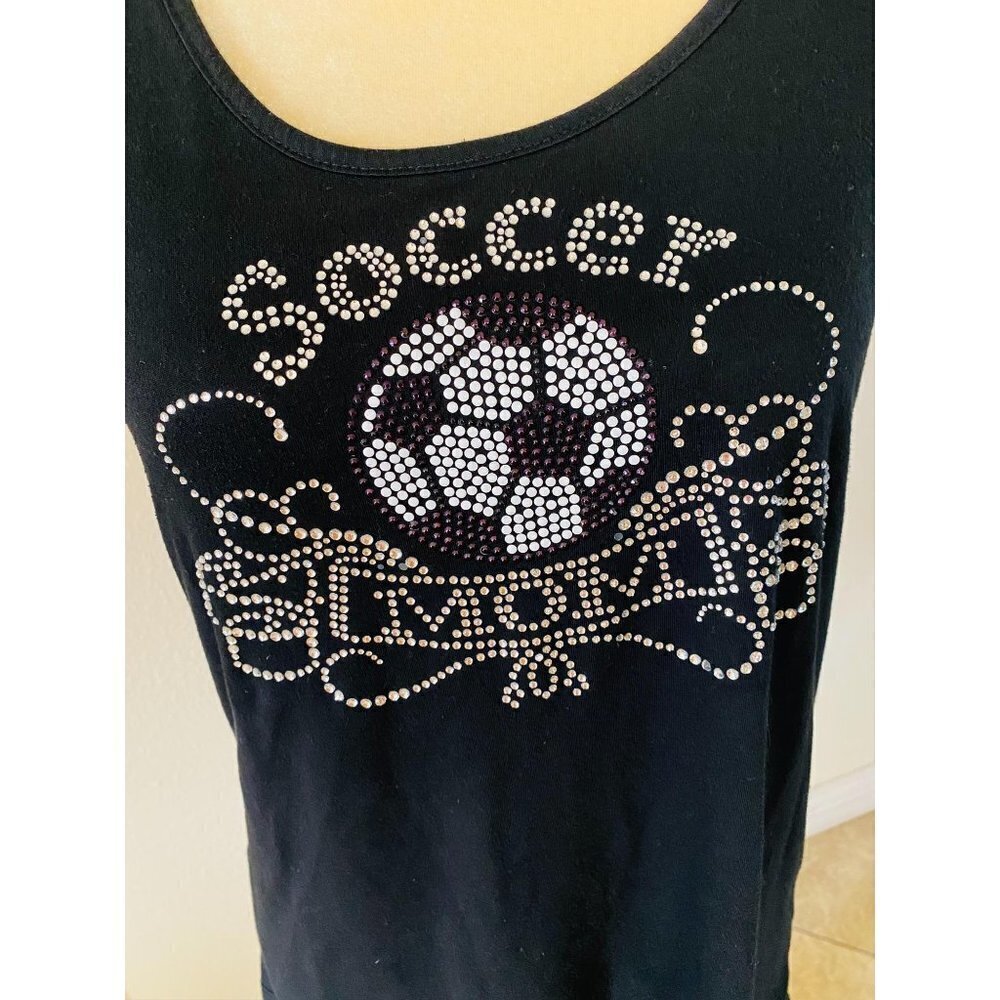 Dist Rict Soccer Mom Biing Bling Black Tank Top